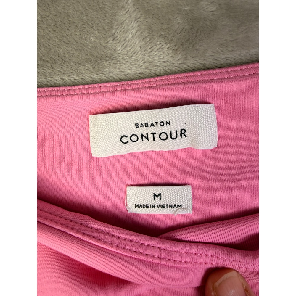 Babaton Contour Headway Long Sleeve Bodysuit Size Medium Pink Square Neck Thong - Picture 3 of 10